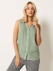 M&Co Green Sleeveless Collared Shirt - Image 1 of 5