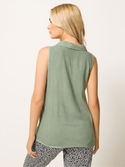 M&Co Green Sleeveless Collared Shirt - Image 3 of 5