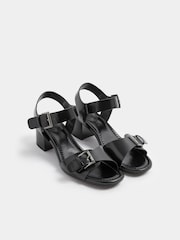 Long Tall Sally Black Buckle Block Heels - Image 3 of 5