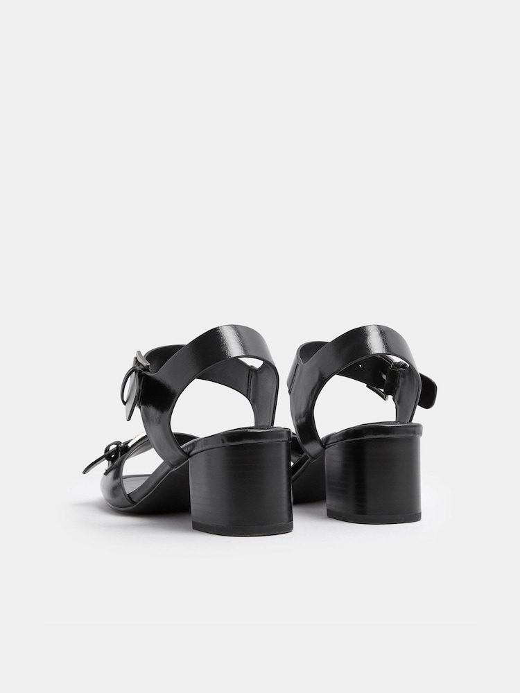 Long Tall Sally Black Buckle Block Heels - Image 5 of 5