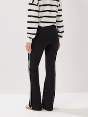 Long Tall Sally Black Striped Kick Flare Leggings - Image 3 of 4