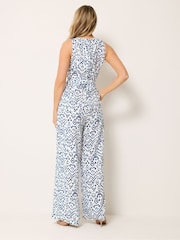 Long Tall Sally Blue Sleeveless Wrap Jumpsuit - Image 4 of 6