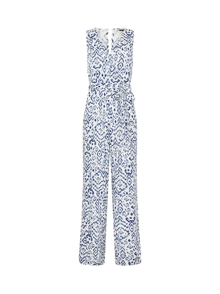 Long Tall Sally Blue Sleeveless Wrap Jumpsuit - Image 6 of 6 Long Tall Sally Blue Sleeveless Wrap Jumpsuit - Image 6 of 6