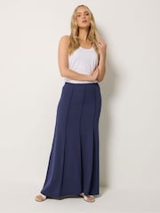 Long Tall Sally Blue Seamed Maxi Flare Skirt - Image 1 of 5