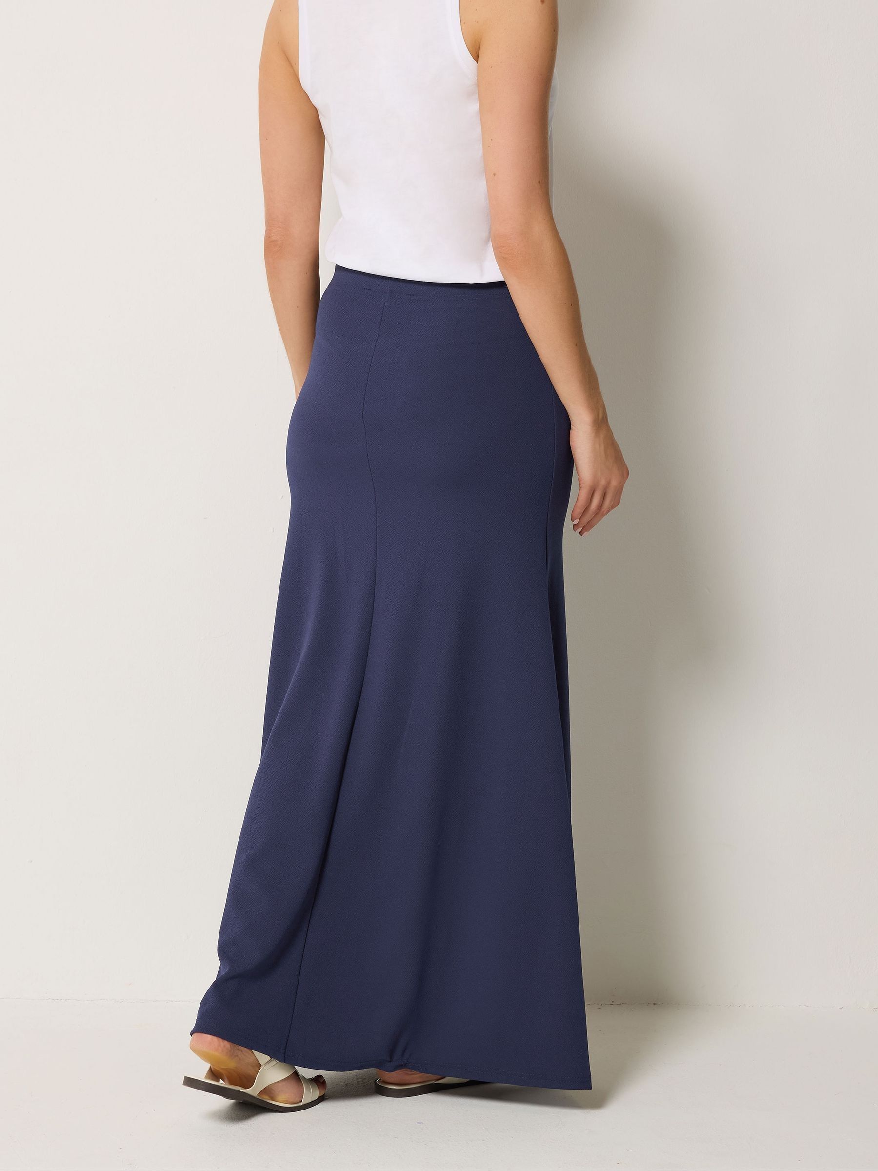Buy Long Tall Sally Blue Seamed Maxi Flare Skirt from the Next UK