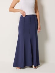 Long Tall Sally Blue Seamed Maxi Flare Skirt - Image 3 of 5