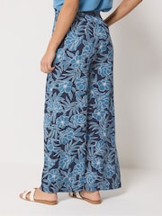 M&Co Blue Printed Wide Leg Trousers - Image 3 of 5