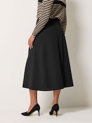 M&Co Black Sash Waist Midi Skirt - Image 3 of 5