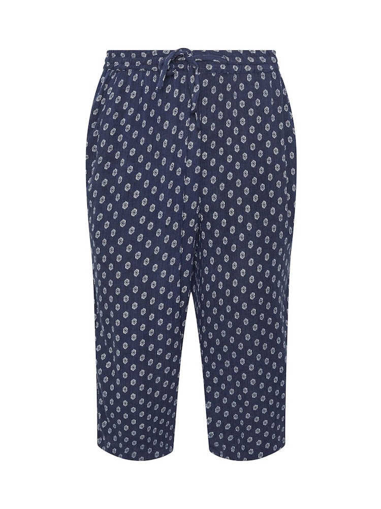 M&Co Blue Petite Dobby Cropped Trousers - Image 5 of 5