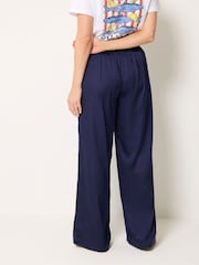 Long Tall Sally Blue Satin Wide Leg Trousers - Image 3 of 5