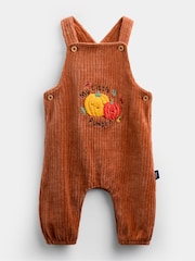 JoJo Maman Bébé Orange Pumpkin 2-Piece Dungaree & Bodysuit Set - Image 4 of 7