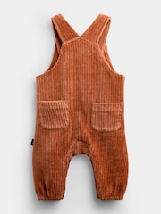 JoJo Maman Bébé Orange Pumpkin 2-Piece Dungaree & Bodysuit Set - Image 5 of 7