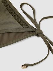 Reiss Khaki Green Hennel Shimmer Side-Tie Bikini Bottoms - Image 7 of 7