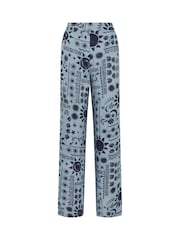 Long Tall Sally Blue Coastal Print Wide Leg Trousers - Image 3 of 3