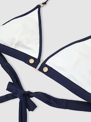 Reiss Saskia Contrast Halterneck Triangle Bikini Top - Imagen 6 de 6