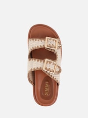 Simmi London Brown Faron Footbed Slides - Image 3 of 4
