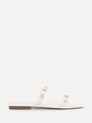 Simmi London White Chiara Shell Detail Slip On Flat Sandals - Image 2 of 4
