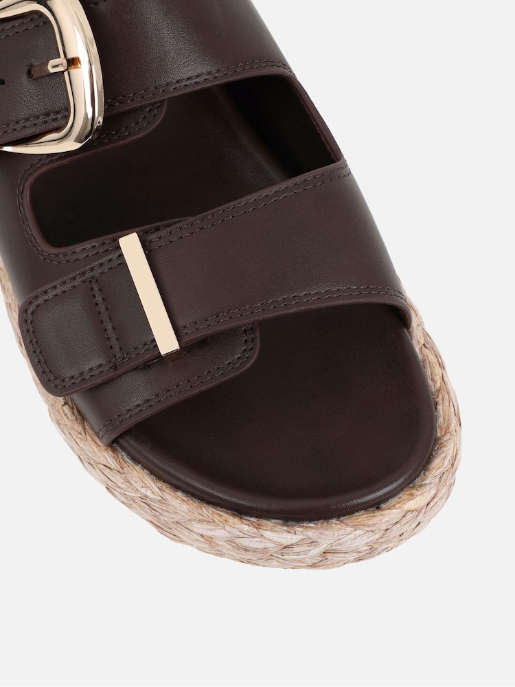 Braun - Simmi London Nancy Buckle Detail Footbed Slides - Bild 4 von 4