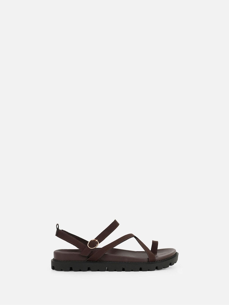 Simmi London Brown Verity Footbed Sandals - Image 2 of 4