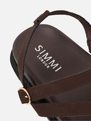 Simmi London Brown Verity Footbed Sandals - Image 3 of 4