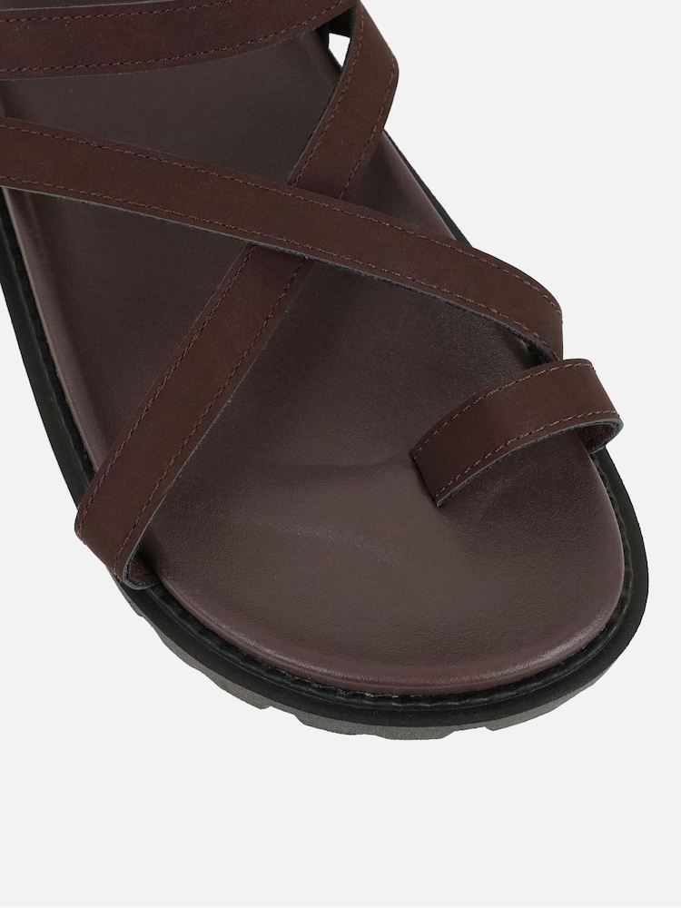Simmi London Brown Verity Footbed Sandals - Image 4 of 4