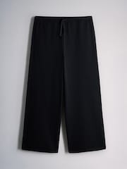 The Set Premium Heavyweight Cotton Straight Leg Joggers Black - Image 1 of 3
