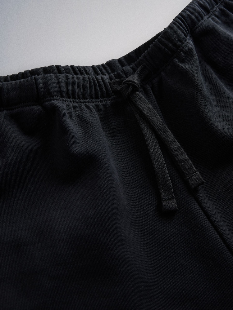 The Set Premium Heavyweight Cotton Straight Leg Joggers Black - Image 2 of 3