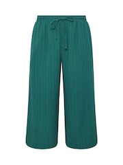 Yours Curve Green Textured Woven Cropped Trousers - Image 5 of 5