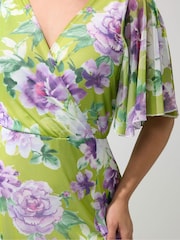 Yours Curve Green London Angel Sleeve Mesh Maxi Dress - Image 2 of 5