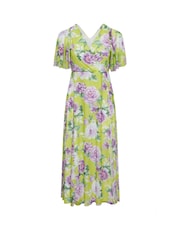 Yours Curve Green London Angel Sleeve Mesh Maxi Dress - Image 5 of 5