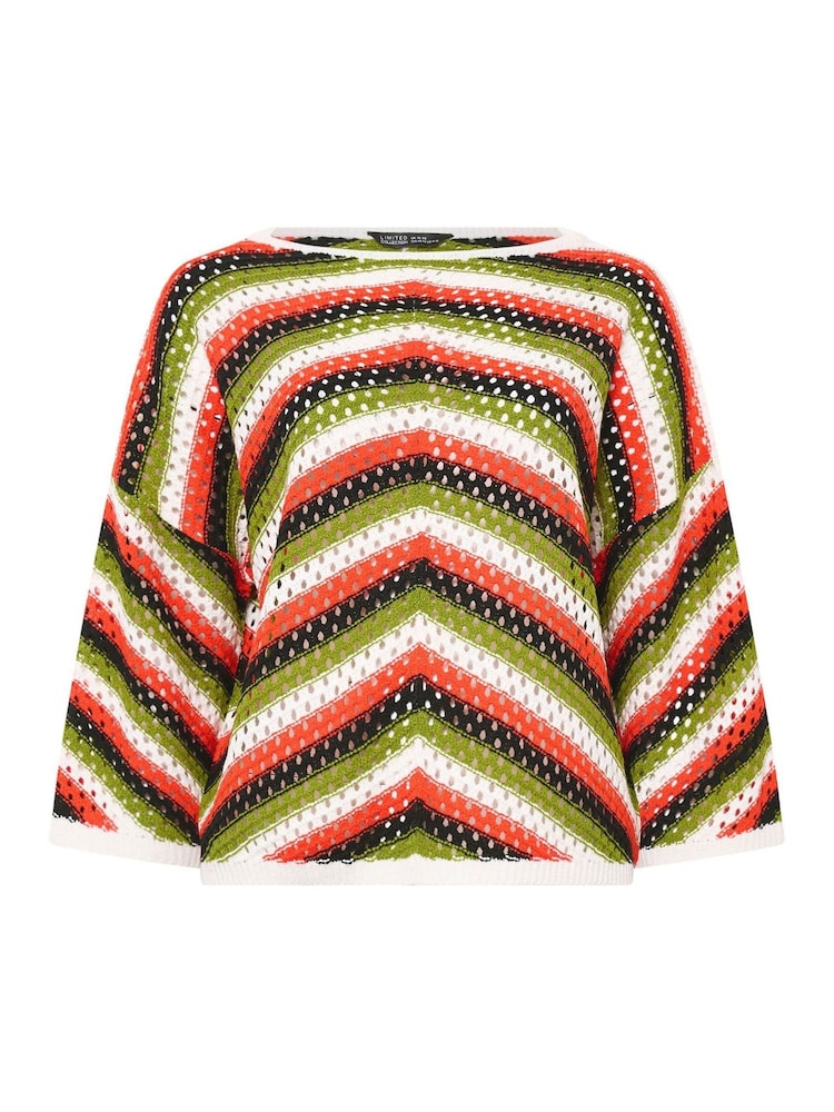 Yours Curve Black Limited Zig Zag Crochet Co-ord  Top - Image 5 of 5