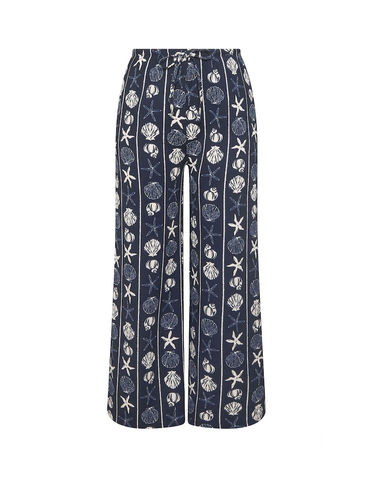 Yours Curve Shell Print Wide Leg Trousers - Imagen 5 de 5