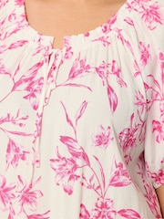 Yours Curve Pink Boho Bardot Blouse - Image 4 of 5