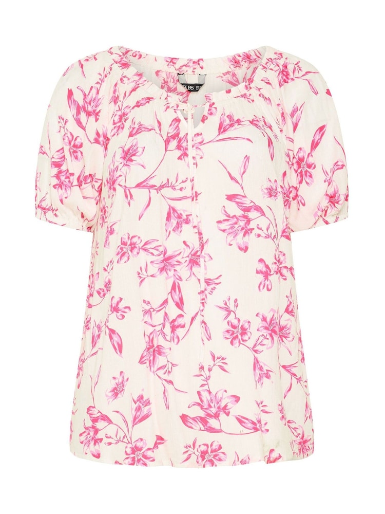 Yours Curve Pink Boho Bardot Blouse - Image 5 of 5