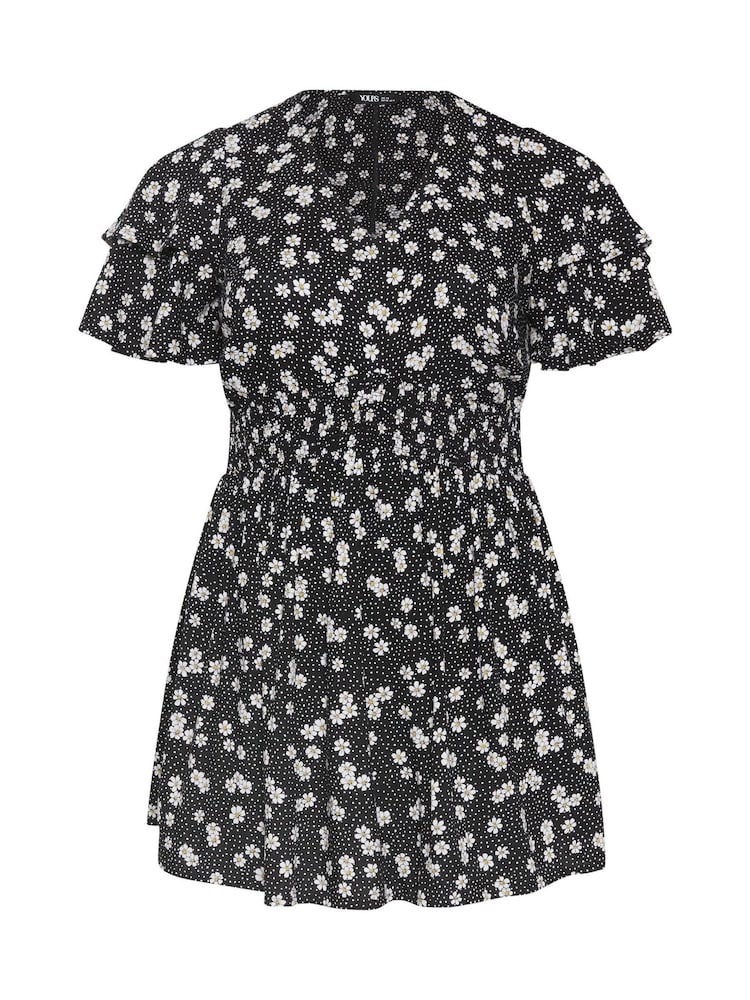 Yours Curve Black Flutter Sleeve Top - Image 5 of 5