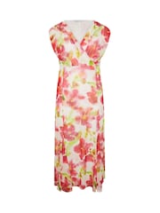 Yours Curve White London Mesh Godet Wrap Dress - Image 5 of 5