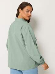 Yours Curve Green Utility Shacket - Image 5 of 6