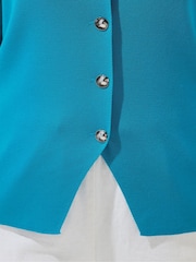 Yours Curve Blue Limited Double Button Knitted Top - Image 4 of 5