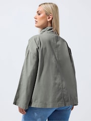 Yours Curve Grey Limited Washed Utility Jacket - Image 4 of 6