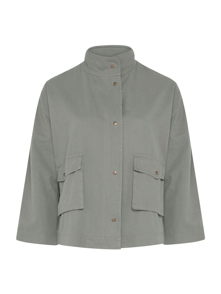 Yours Curve Grey Limited Washed Utility Jacket - Image 6 of 6