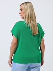 Yours Curve Green Limited Double Button Knitted Top - Image 3 of 5