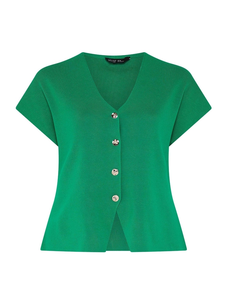 Yours Curve Green Limited Double Button Knitted Top - Image 5 of 5