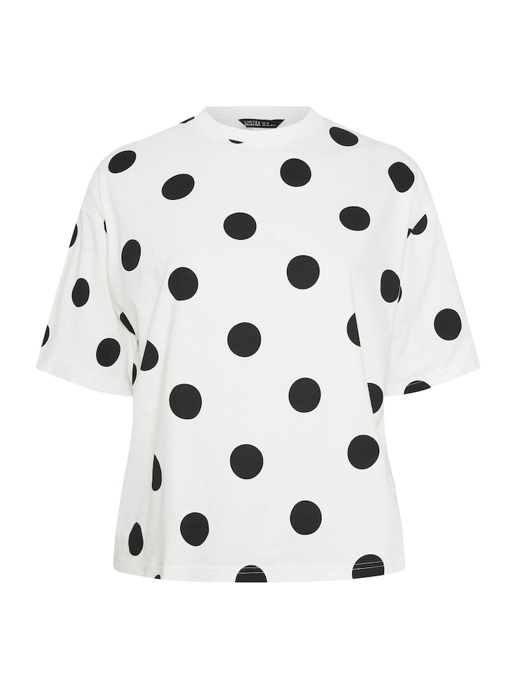 Yours Curve White Limited Polka Dot T-Shirt - Image 2 of 2