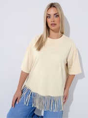 Yours Curve Natural Limited Tassel Beach Top - Image 1 of 5