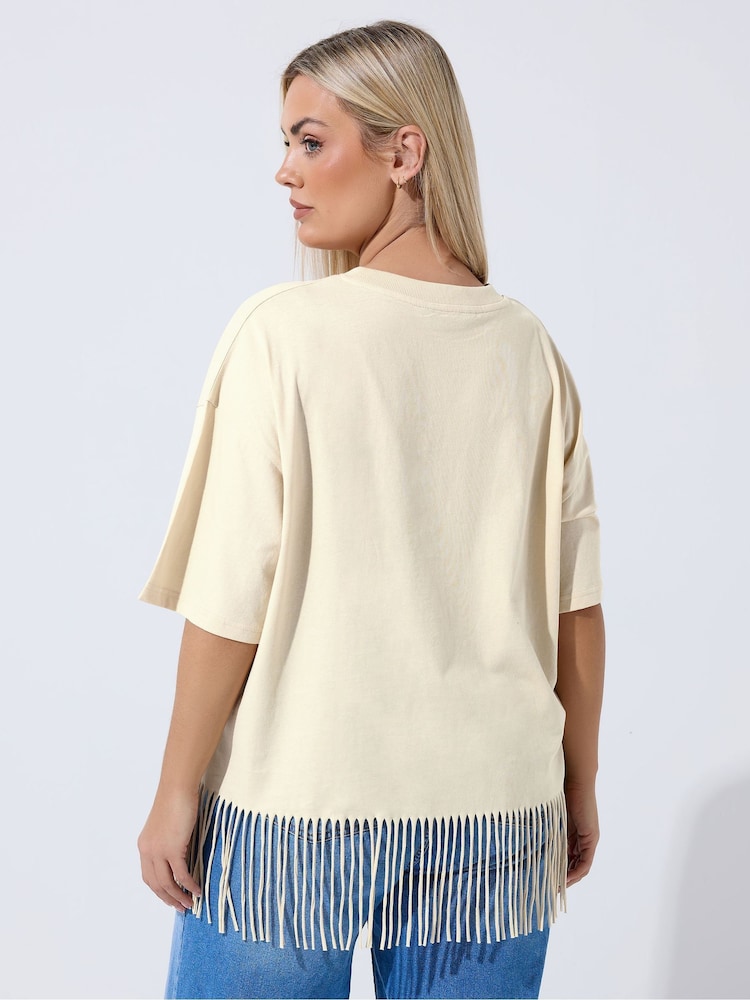 Yours Curve Natural Limited Tassel Beach Top - Image 2 of 5
