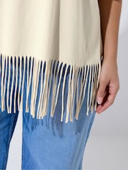Yours Curve Natural Limited Tassel Beach Top - Image 4 of 5