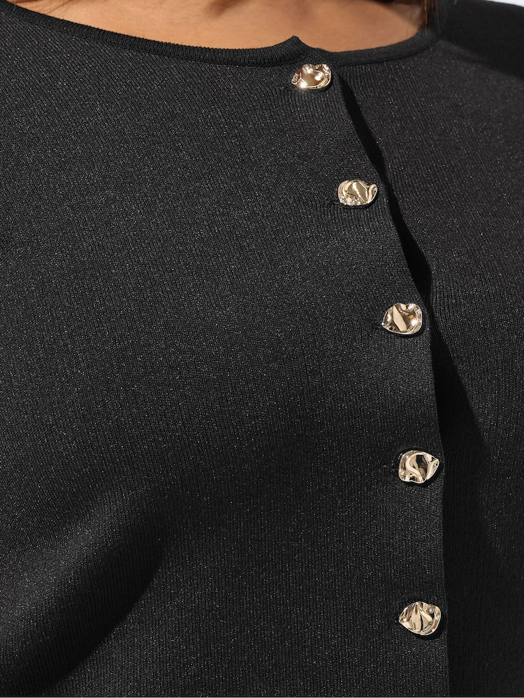 Yours Curve Black Limited Long Sleeve Knitted Top - Image 4 of 4