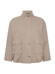Yours Curve Brown Limited Washed Utility Jacket - Image 5 of 6