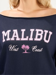 Yours Curve Blue Off The Shoulder T-Shirt - Image 4 of 5