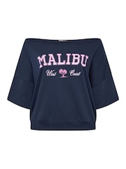 Yours Curve Blue Off The Shoulder T-Shirt - Image 5 of 5